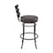 Armen Living Natya Swivel Counter or Bar Stool in Mocha Finish with Brown Faux Leather 840254333673 - alternate 2